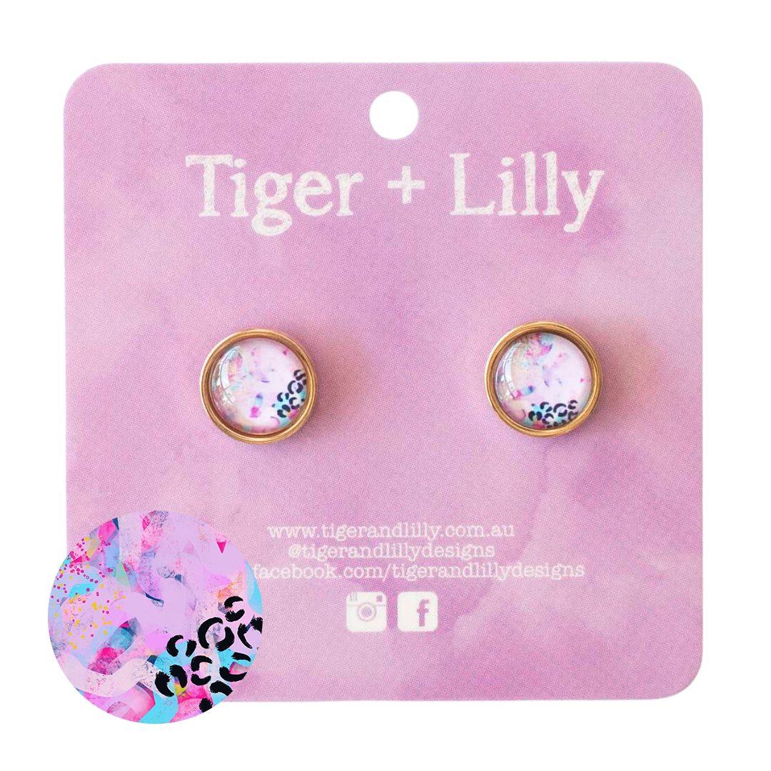 Tiger + Lilly - Stud Earrings - Earrings - Hypoallergenic Stainless Steel - Nickel Free - Lever Back Earrings - Dangle Earrings - Mini Earrings - Rose Gold Earrings - Pearl Earrings